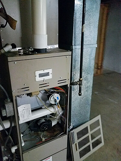 Furnace with panel off